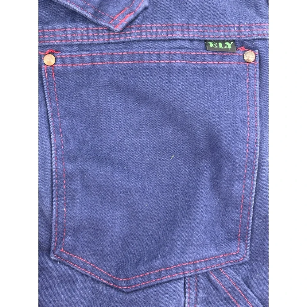 Vintage Ely Buckle Back Jeans Mens 26x33 Blue Denim Bootcut Made in USA Workwear